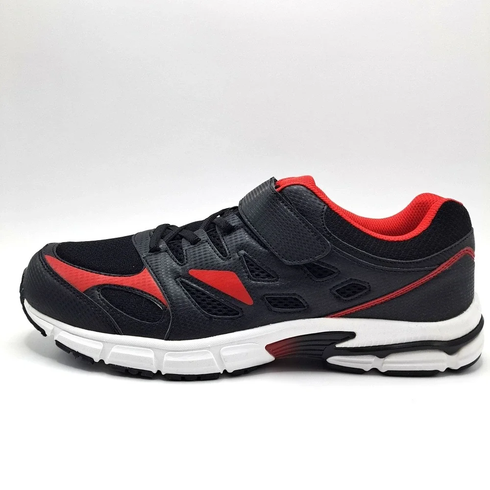 KingSize Athletic Sneakers NEW Mens Wide 11.5 EW Black Red Hook Loop